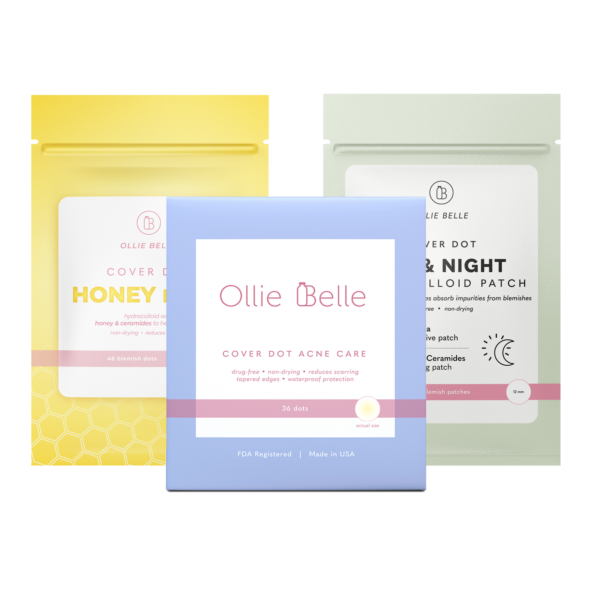 Cover Dot Trio Hydrocolloid Acne Patches 36 Original Dots 48 Honey Dots 60 Day & Night Dots with Centella and Aloe